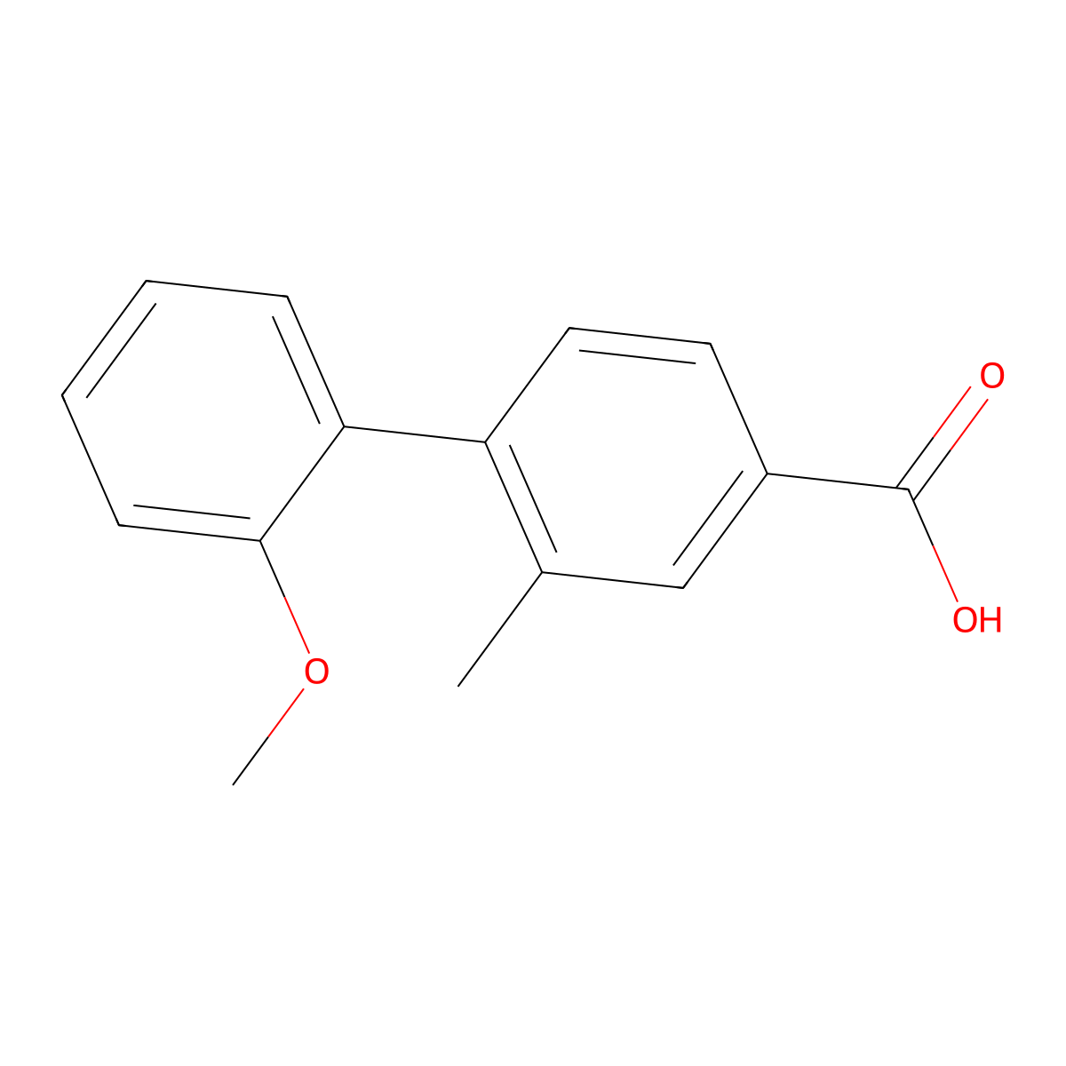 4-(2-Methoxyphenyl)-3-methylbenzoic acid molecular structure, CAS 473264-05-0