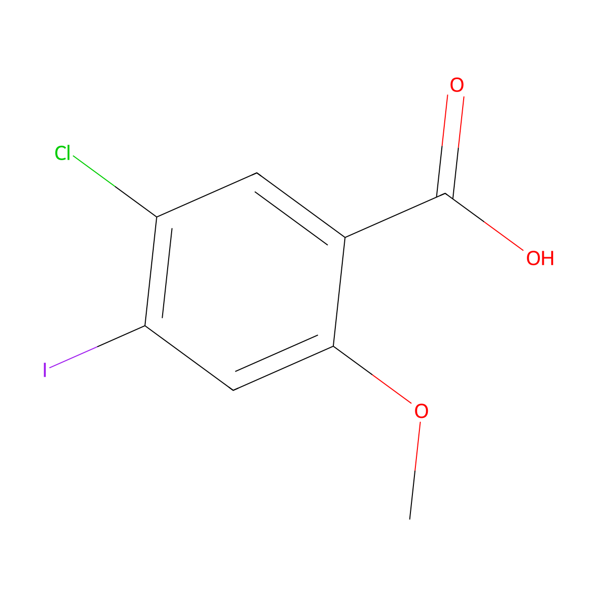 5-Chloro-4-iodo-2-methoxybenzoic acid molecular structure, CAS 473264-13-0