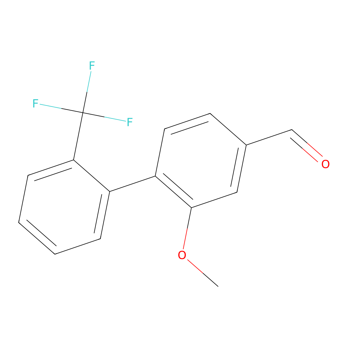 2-Methoxy-2'-trifluoromethyl-[1,1'-biphenyl]-4-carboxaldehyde molecular structure, CAS 473264-20-9