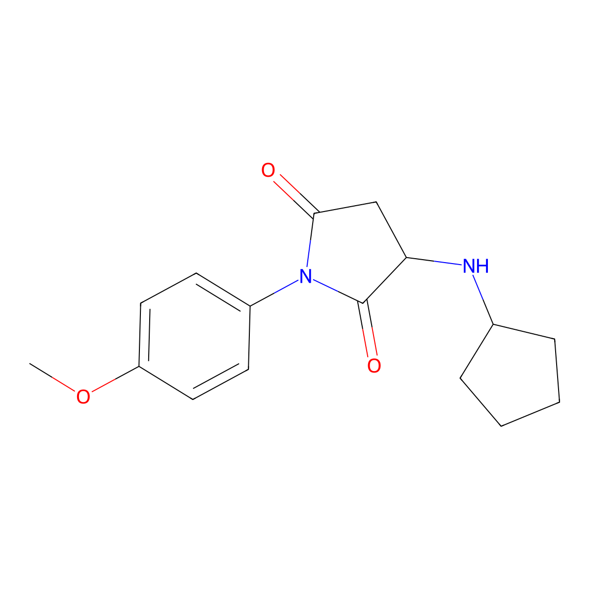 3-(Cyclopentylamino)-1-(4-methoxyphenyl)pyrrolidine-2,5-dione molecular structure, CAS 473265-44-0