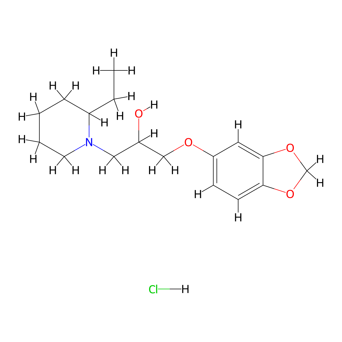 1-(Benzo[d][1,3]dioxol-5-yloxy)-3-(2-ethylpiperidin-1-yl)propan-2-ol hydrochloride molecular structure, CAS 473265-61-1