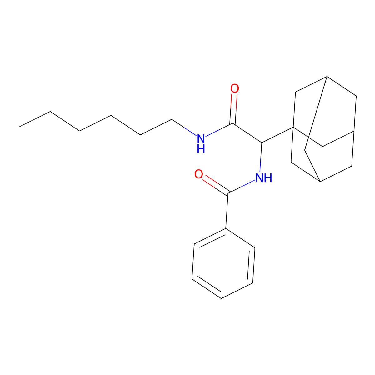 N-[1-(1-adamantyl)-2-(hexylamino)-2-oxoethyl]benzamide molecular structure, CAS 473265-74-6