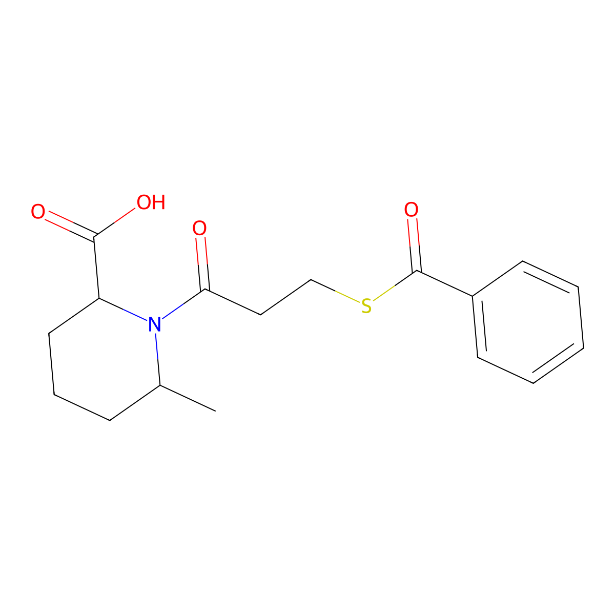 1-(3-(Benzoylthio)propanoyl)-6-methylpiperidine-2-carboxylic acid molecular structure, CAS 473265-82-6