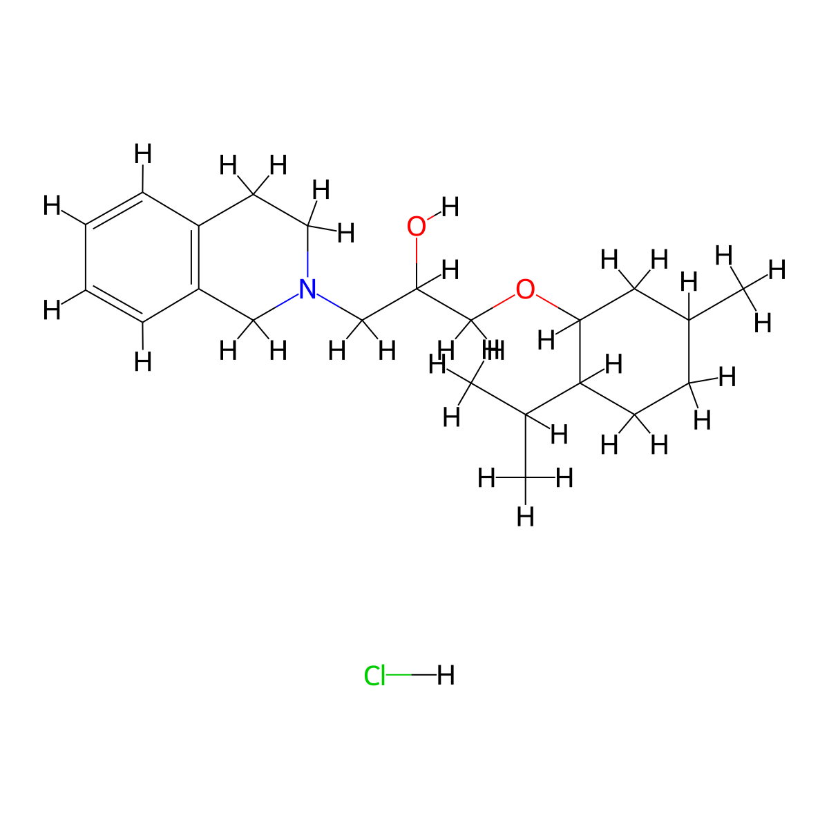 1-[[5-Methyl-2-(propan-2-yl)cyclohexyl]oxy]-3-(1,2,3,4-tetrahydroisoquinolin-2-yl)propan-2-ol hydrochloride molecular structure, CAS 473265-86-0