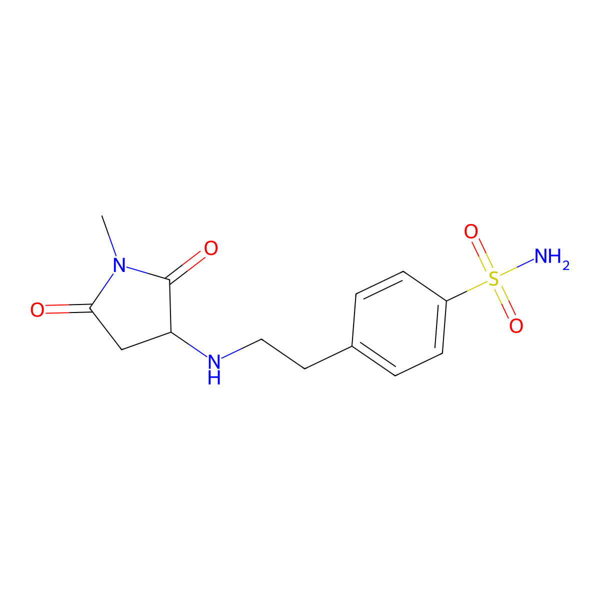 4-[2-[(1-Methyl-2,5-dioxopyrrolidin-3-yl)amino]ethyl]benzenesulfonamide molecular structure, CAS 473266-00-1
