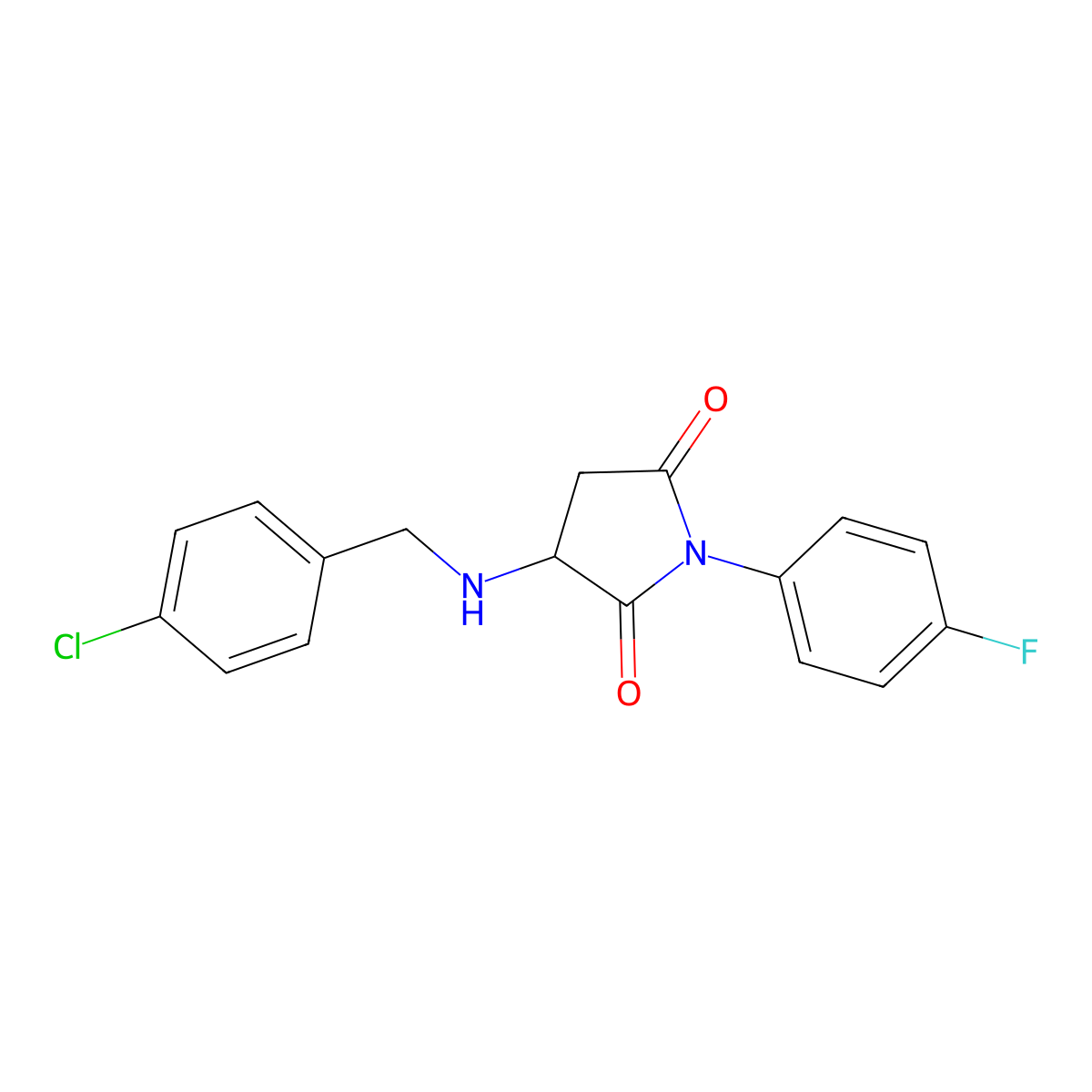 3-[(4-Chlorobenzyl)amino]-1-(4-fluorophenyl)pyrrolidine-2,5-dione molecular structure, CAS 473266-07-8