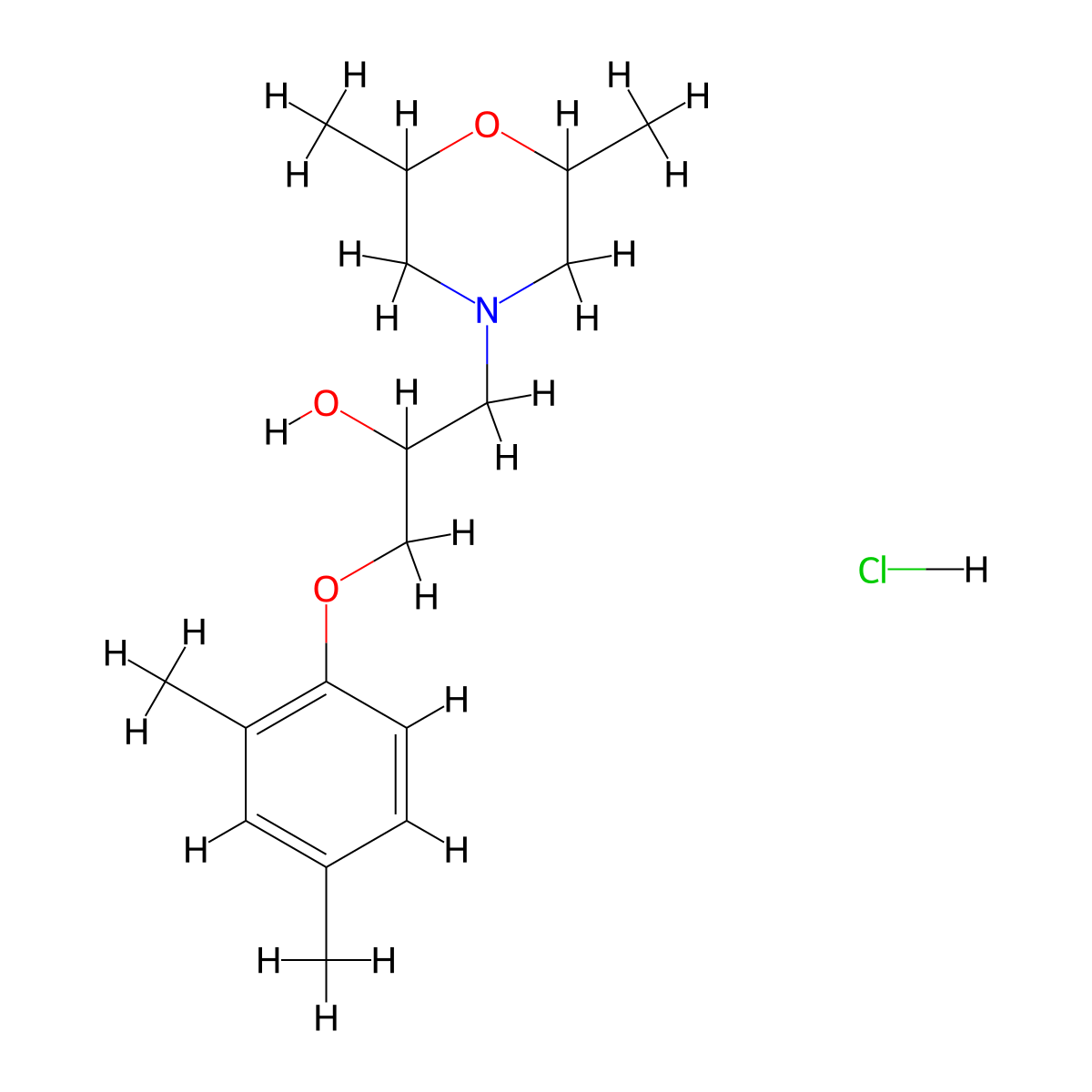 1-(2,6-Dimethylmorpholino)-3-(2,4-dimethylphenoxy)propan-2-ol hydrochloride molecular structure, CAS 473266-26-1