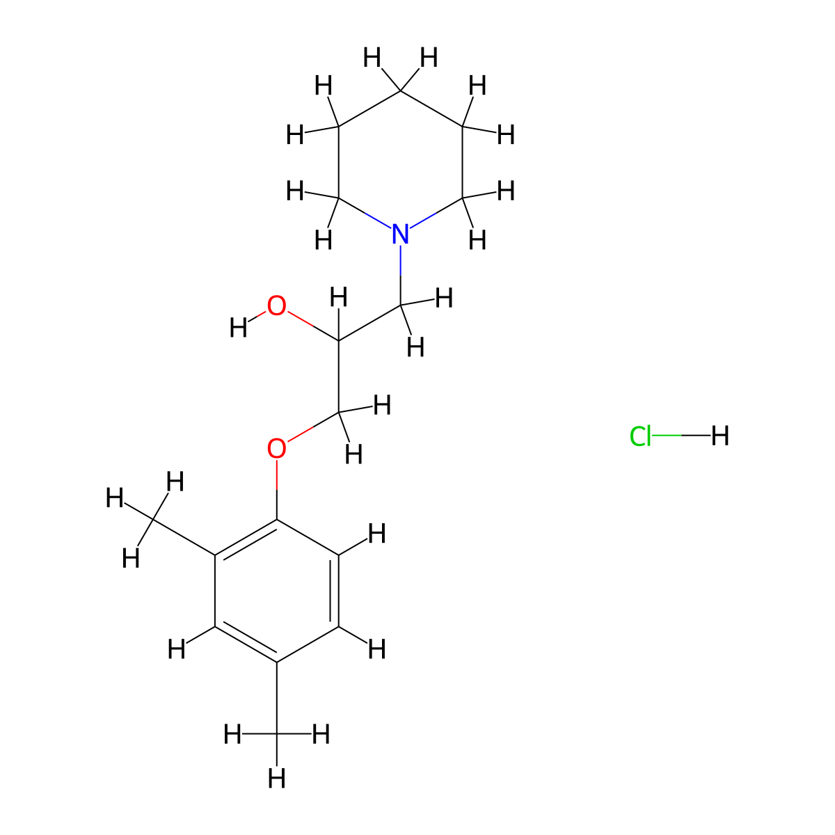 1-(2,4-Dimethylphenoxy)-3-(piperidin-1-yl)propan-2-ol hydrochloride molecular structure, CAS 473266-68-1