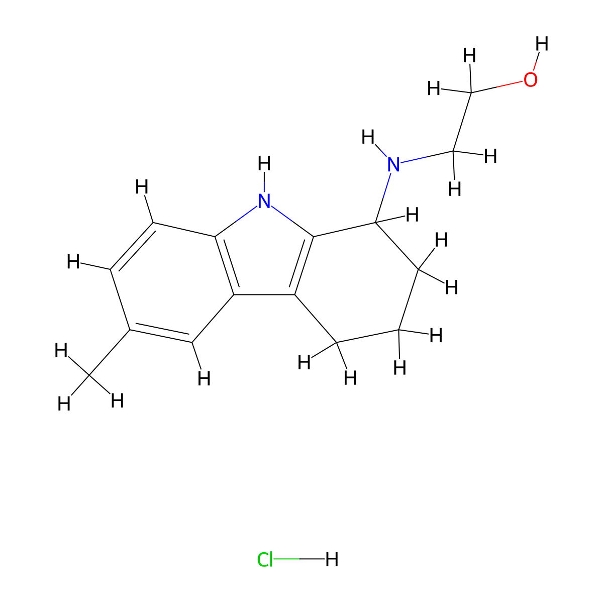 2-[(6-Methyl-2,3,4,9-tetrahydro-1H-carbazol-1-yl)amino]ethanol hydrochloride molecular structure, CAS 473266-73-8