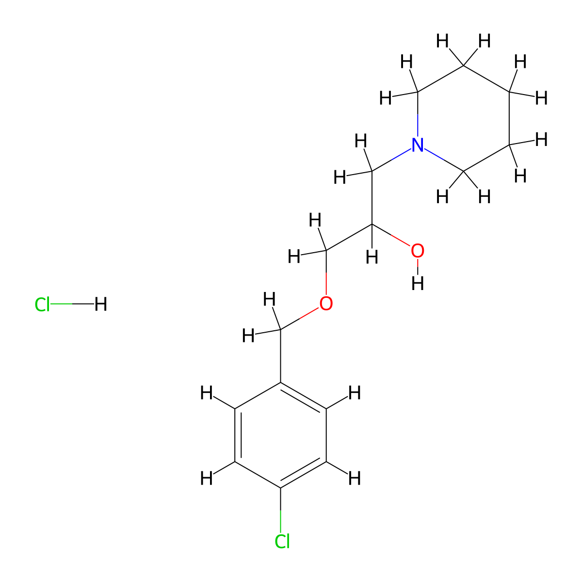 1-((4-Chlorobenzyl)oxy)-3-(piperidin-1-yl)propan-2-ol hydrochloride molecular structure, CAS 473266-83-0