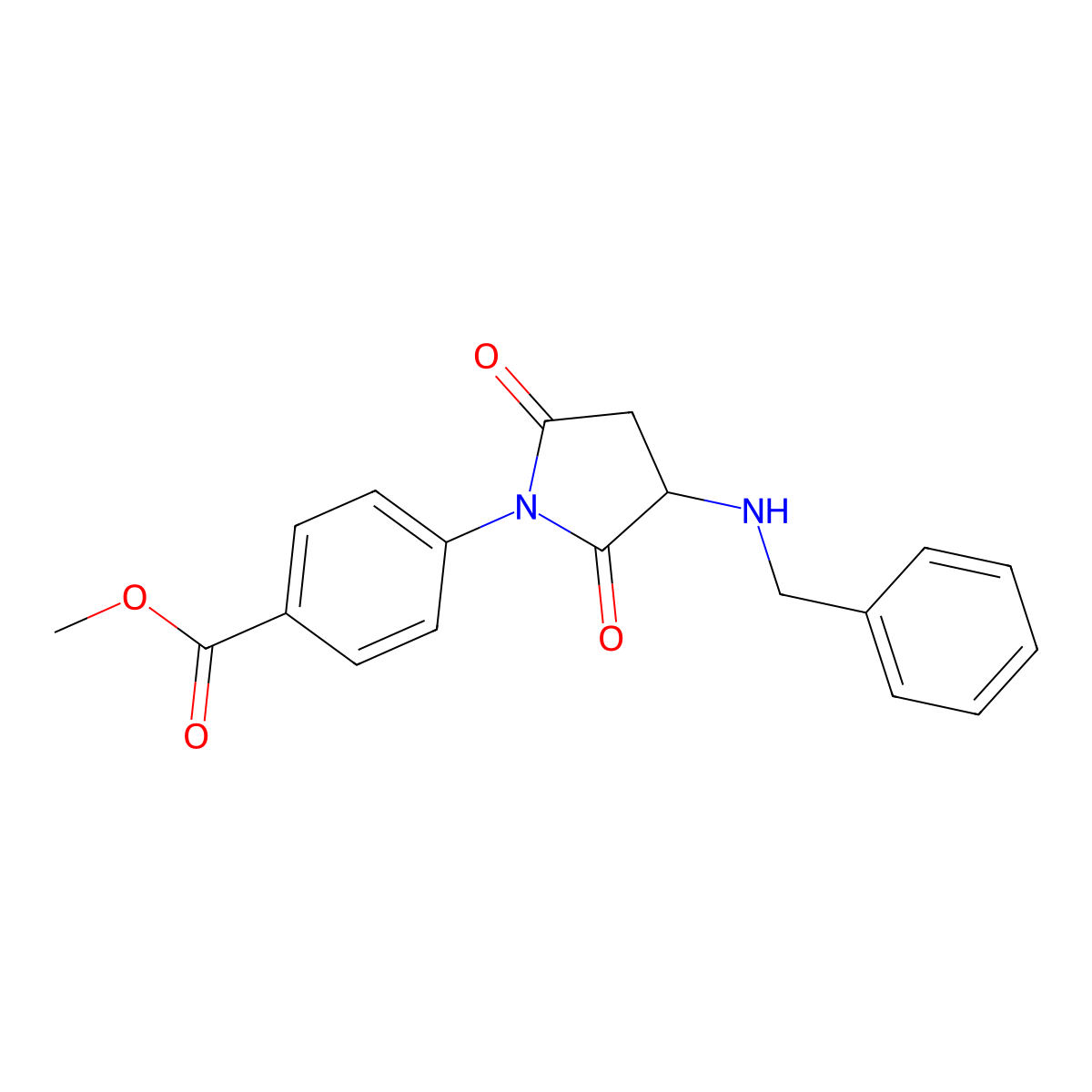 Methyl 4-[3-(benzylamino)-2,5-dioxopyrrolidin-1-yl]benzoate molecular structure, CAS 473266-86-3
