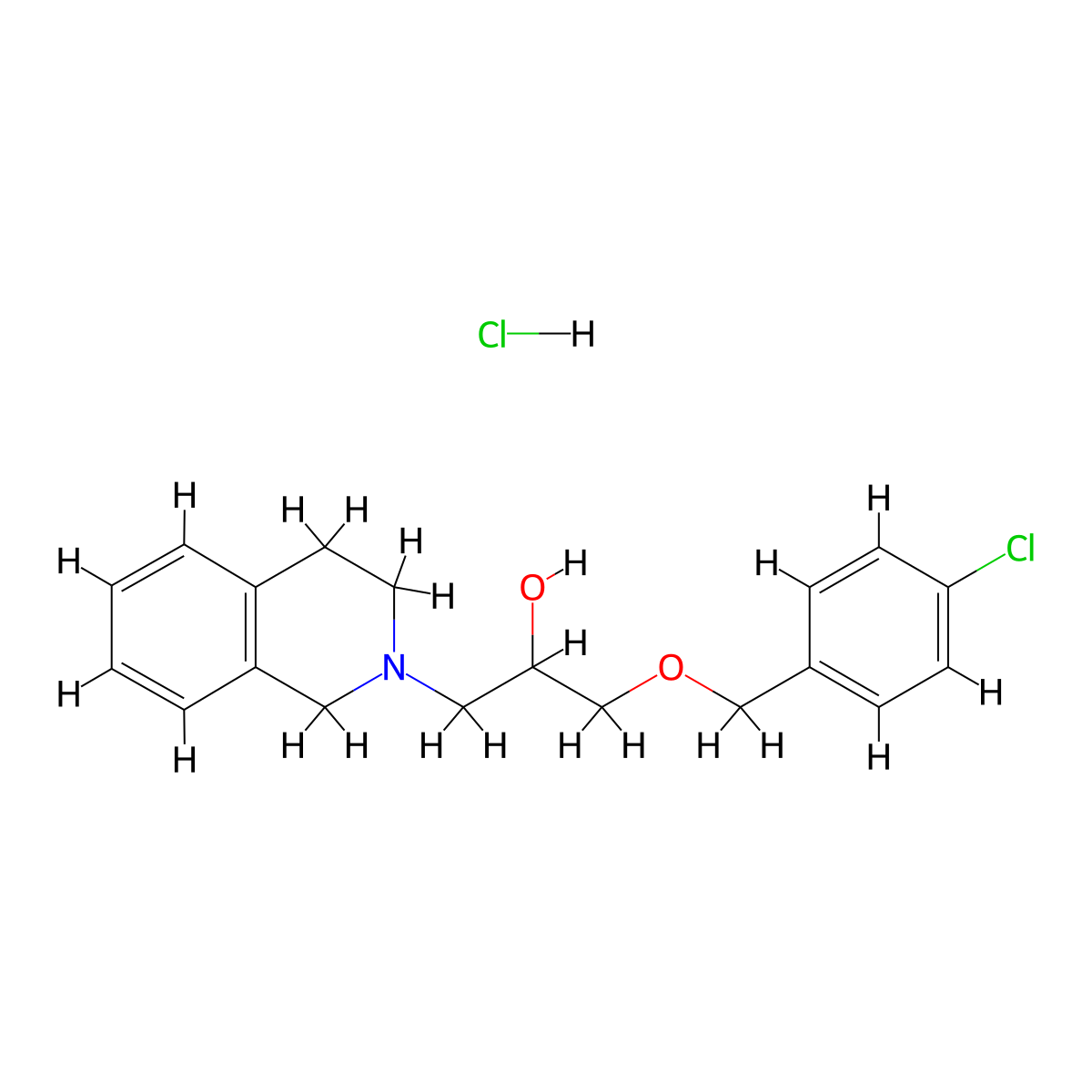 1-((4-chlorobenzyl)oxy)-3-(3,4-dihydroisoquinolin-2(1H)-yl)propan-2-ol hydrochloride molecular structure, CAS 473267-36-6