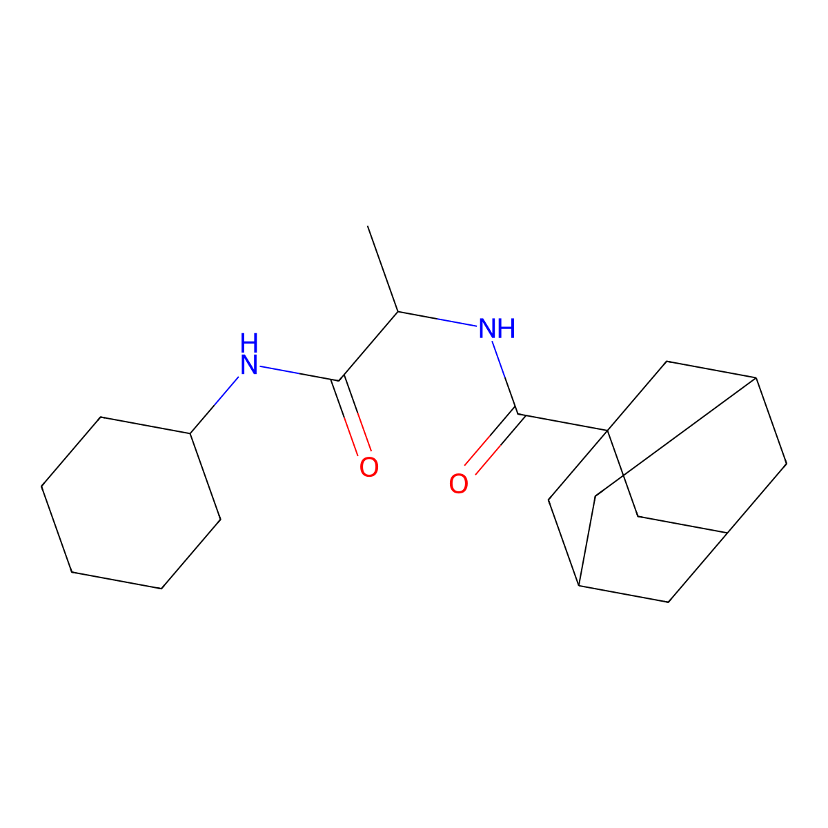 N-[1-(cyclohexylamino)-1-oxopropan-2-yl]adamantane-1-carboxamide molecular structure, CAS 473267-79-7