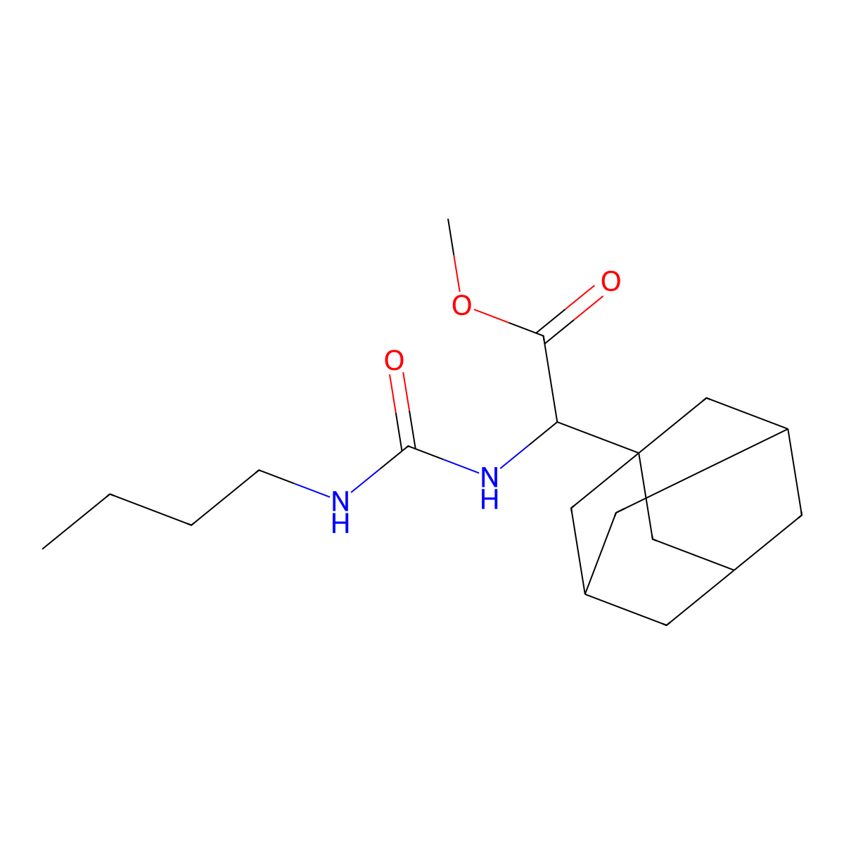 Methyl 2-(adamantan-1-yl)-2-[(butylcarbamoyl)amino]acetate molecular structure, CAS 473267-95-7