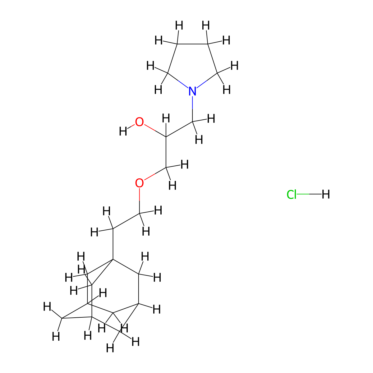 1-[2-(Adamantan-1-YL)ethoxy]-3-(pyrrolidin-1-YL)propan-2-OL hydrochloride molecular structure, CAS 473268-12-1