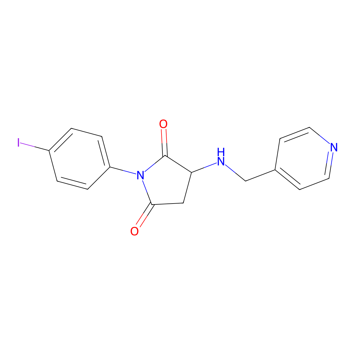 1-(4-Iodophenyl)-3-(pyridin-4-ylmethylamino)pyrrolidine-2,5-dione molecular structure, CAS 473268-45-0