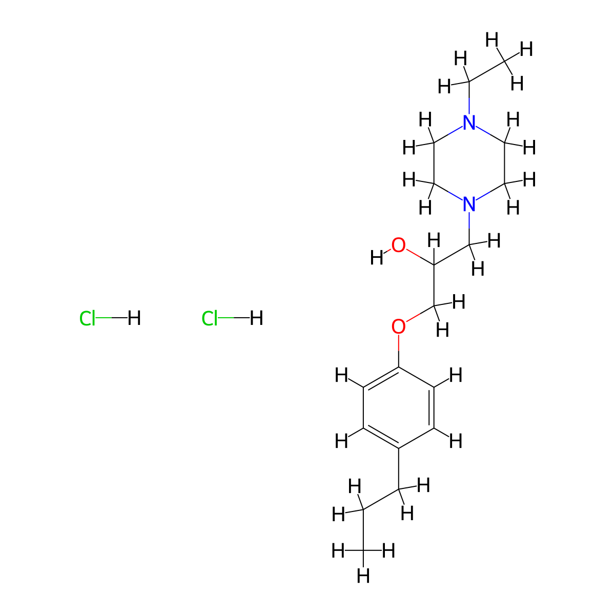 1-(4-ethylpiperazin-1-yl)-3-(4-propylphenoxy)propan-2-ol Dihydrochloride molecular structure, CAS 473268-59-6