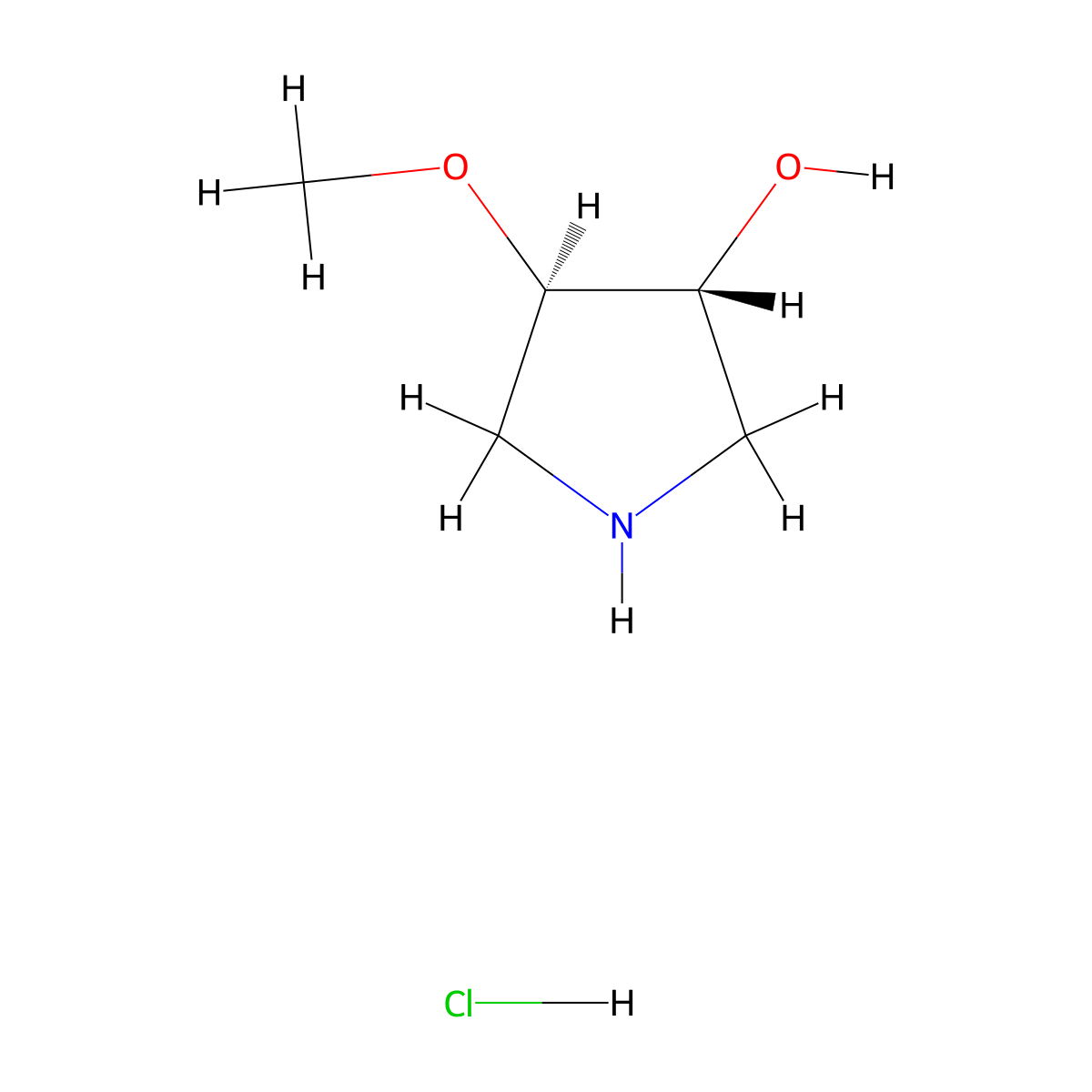 (3R,4R)-4-methoxypyrrolidin-3-ol hydrochloride molecular structure, CAS 473298-16-7