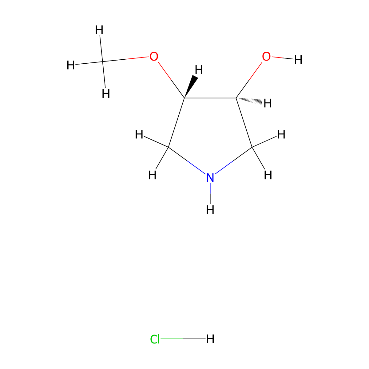 (3S,4S)-4-Methoxypyrrolidin-3-OL hydrochloride molecular structure, CAS 473298-23-6