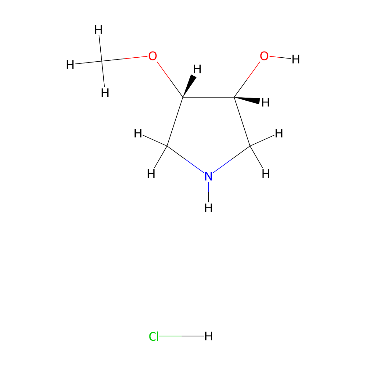 (3R,4S)-4-Methoxypyrrolidin-3-ol hydrochloride molecular structure, CAS 473298-26-9