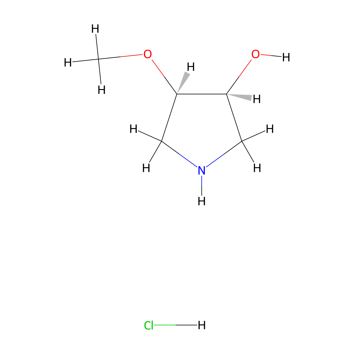 (3S,4R)-4-methoxypyrrolidin-3-ol hydrochloride molecular structure, CAS 473298-29-2