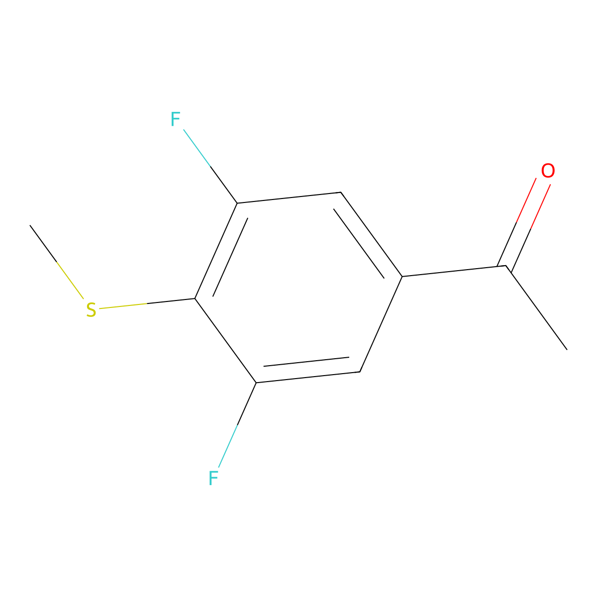 1-(3,5-Difluoro-4-(methylthio)phenyl)ethanone molecular structure, CAS 473299-27-3