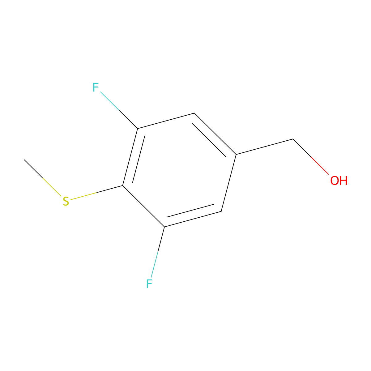 (3,5-Difluoro-4-(methylthio)phenyl)methanol molecular structure, CAS 473299-50-2
