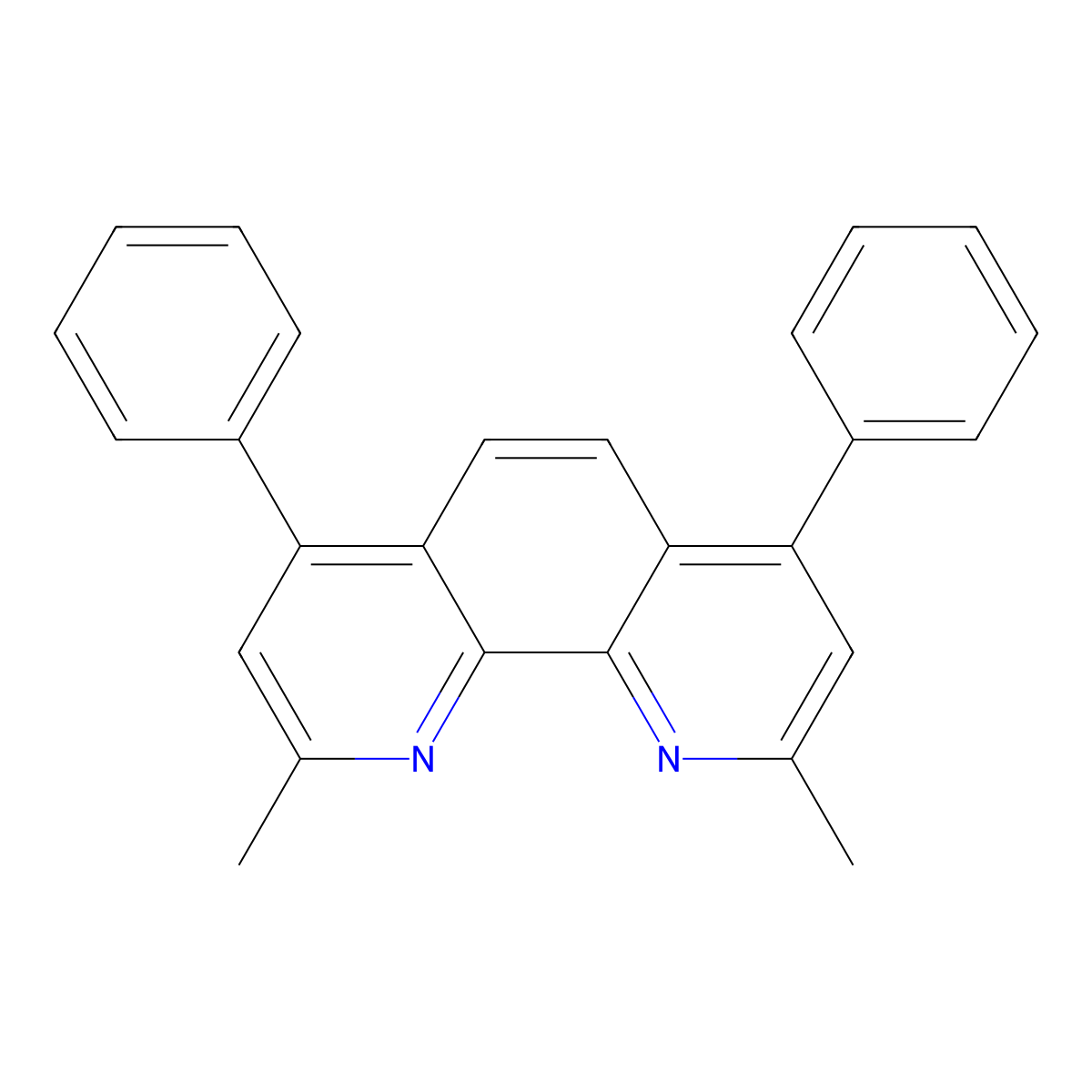 2,9-Dimethyl-4,7-diphenyl-1,10-phenanthroline , BCP molecular structure, CAS 4733-39-5
