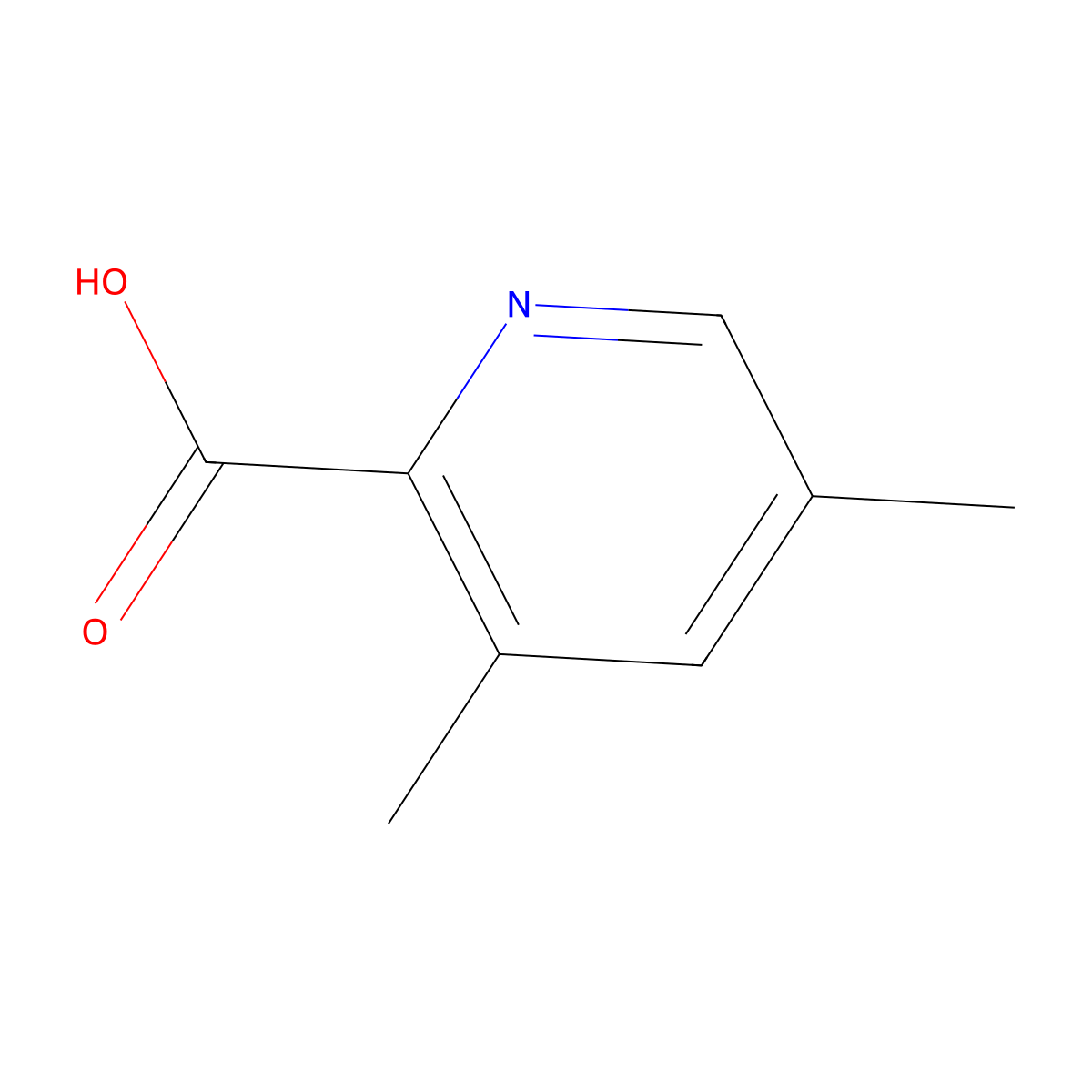 3,5-Dimethylpyridine-2-carboxylic acid molecular structure, CAS 4733-68-0
