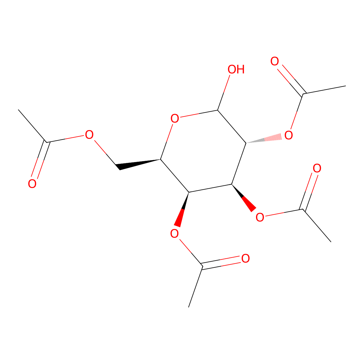 2,3,4,6-tetra-O-acetyl-D-galactopyranose molecular structure, CAS 47339-09-3
