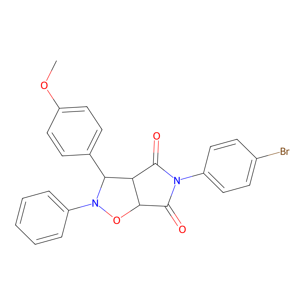 5-(4-bromophenyl)-3-(4-methoxyphenyl)-2-phenyldihydro-2H-pyrrolo[3,4-d]isoxazole-4,6(3H,5H)-dione molecular structure, CAS 473390-98-6