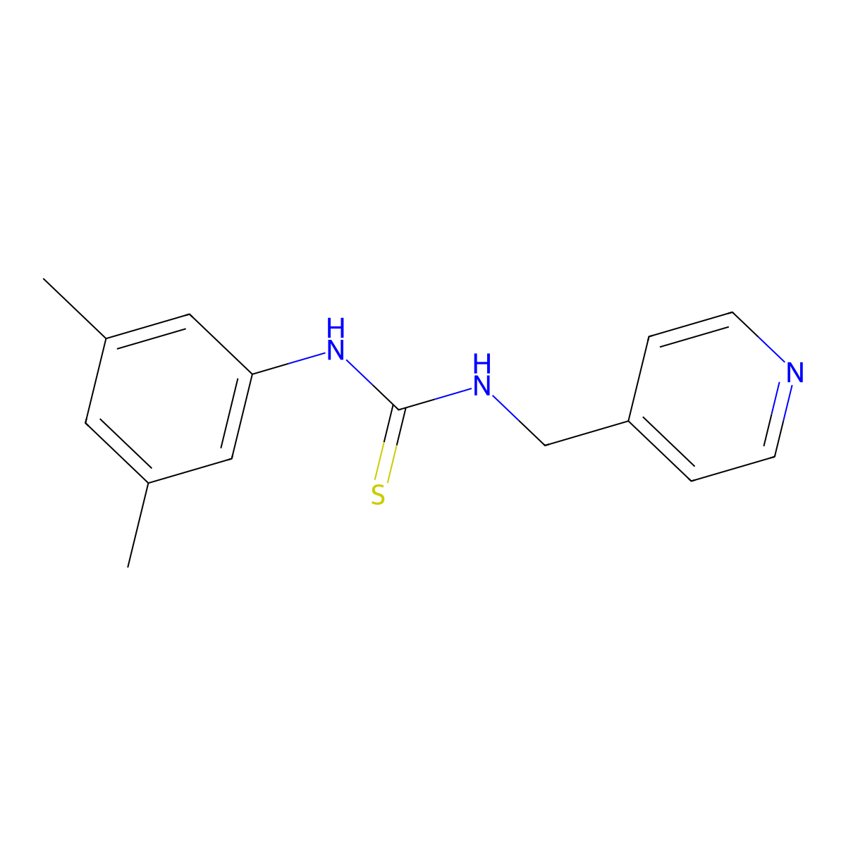 1-(3,5-Dimethylphenyl)-3-(pyridin-4-ylmethyl)thiourea molecular structure, CAS 473398-28-6