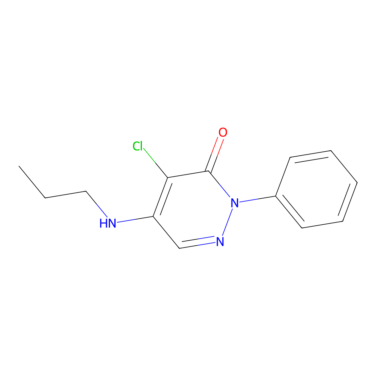 4-Chloro-2-phenyl-5-(propylamino)-2,3-dihydropyridazin-3-one molecular structure, CAS 4734-20-7