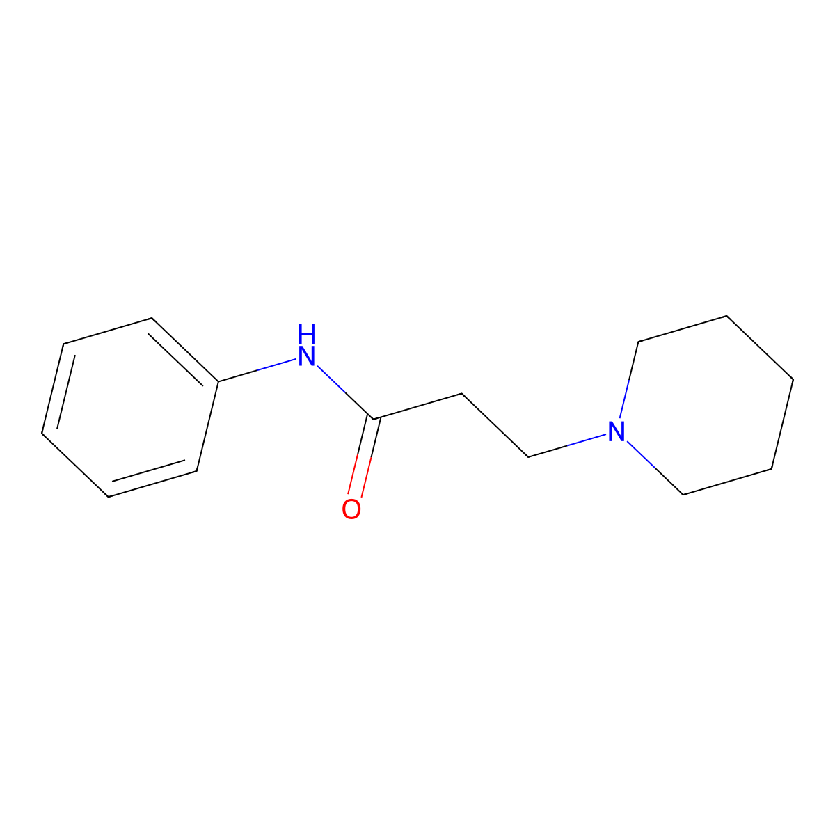 N-phenyl-3-(1-piperidinyl)propanamide molecular structure, CAS 4734-37-6