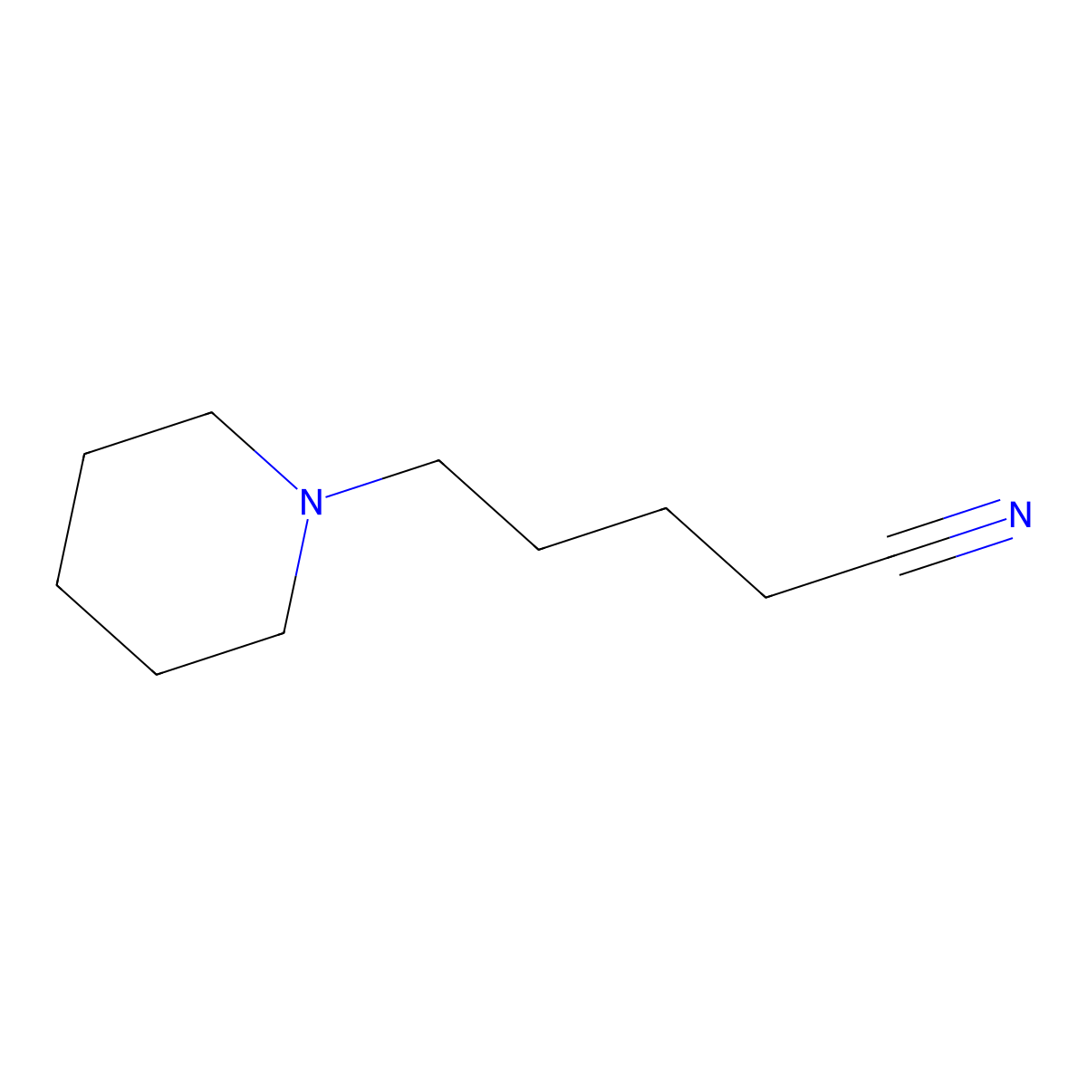 Piperidine-1-valeronitrile molecular structure, CAS 4734-49-0