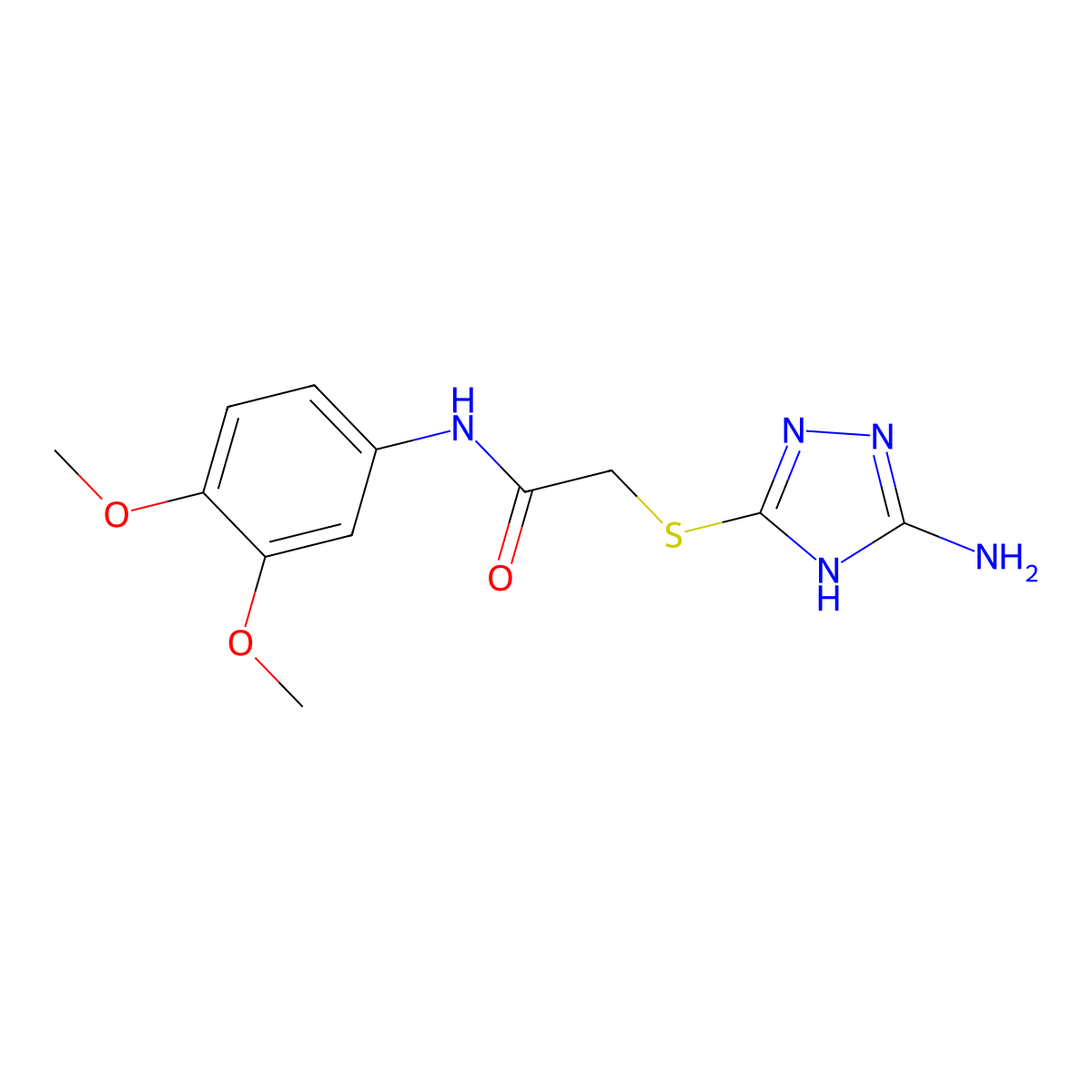 2-[(5-amino-1H-1,2,4-triazol-3-yl)sulfanyl]-N-(3,4-dimethoxyphenyl)acetamide molecular structure, CAS 473405-08-2