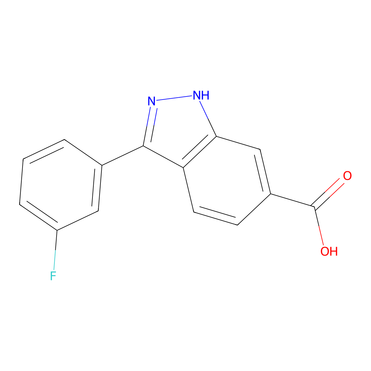 3-(3-fluorophenyl)-1H-indazole-6-carboxylic acid molecular structure, CAS 473409-62-0