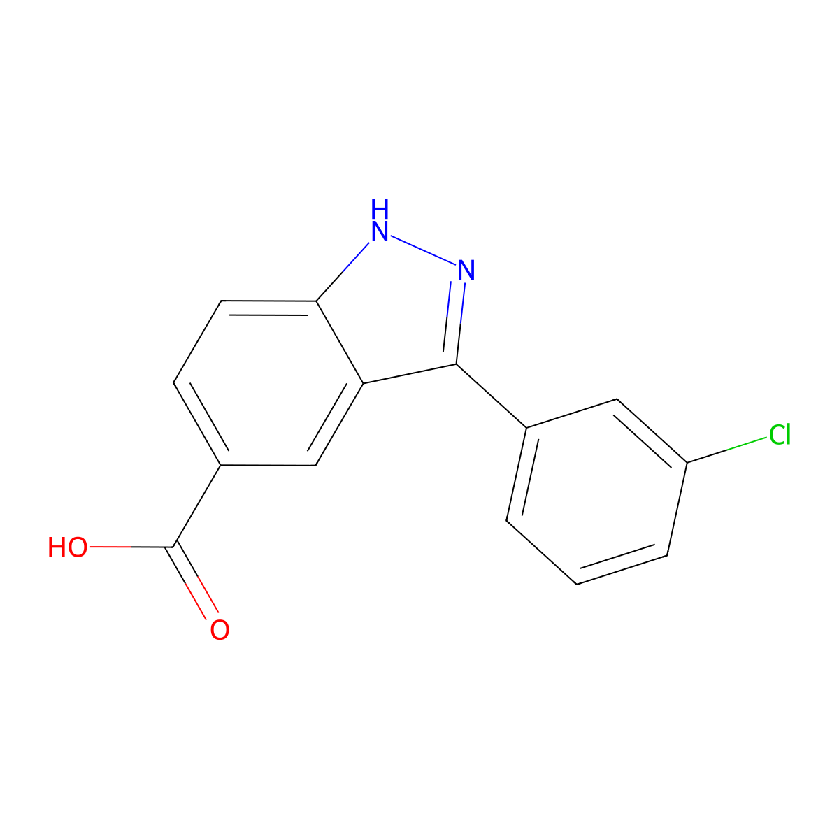 3-(3-chlorophenyl)-1H-indazole-5-carboxylicacid molecular structure, CAS 473409-85-7