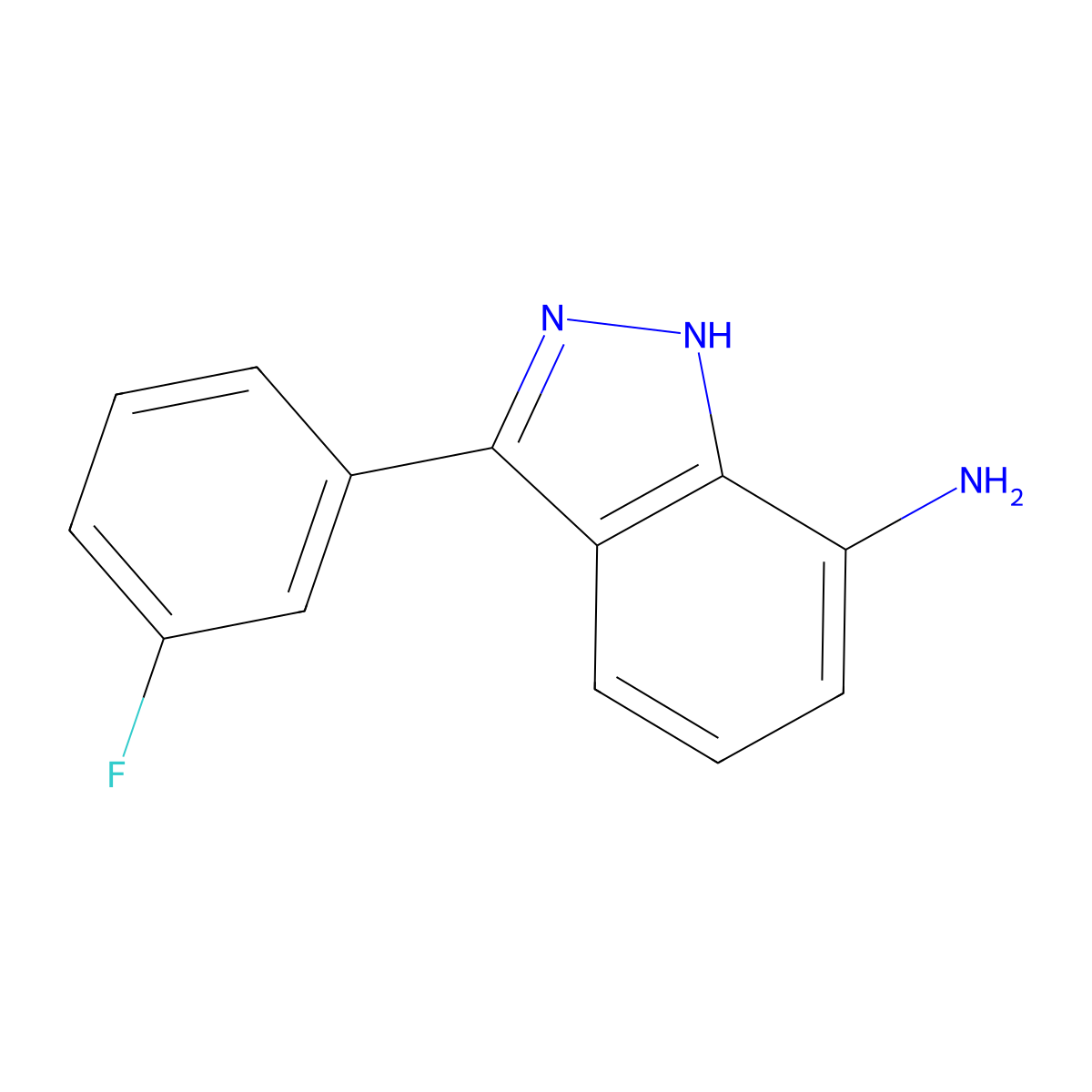 3-(3-fluorophenyl)-1H-indazol-7-amine molecular structure, CAS 473410-09-2