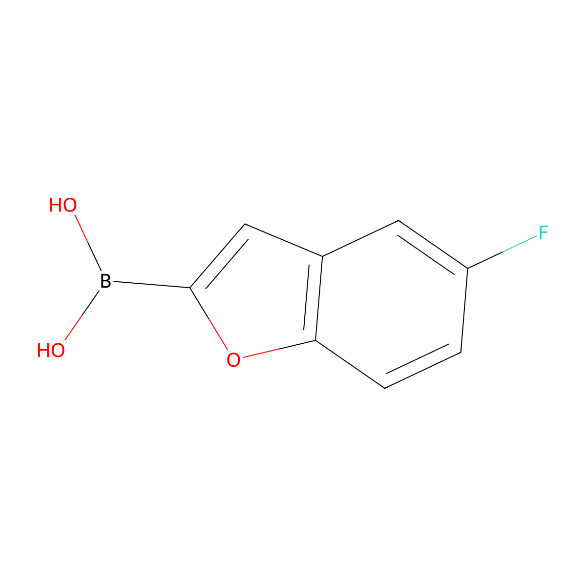(5-Fluoro-1-benzofuran-2-yl)boronic acid molecular structure, CAS 473416-33-0