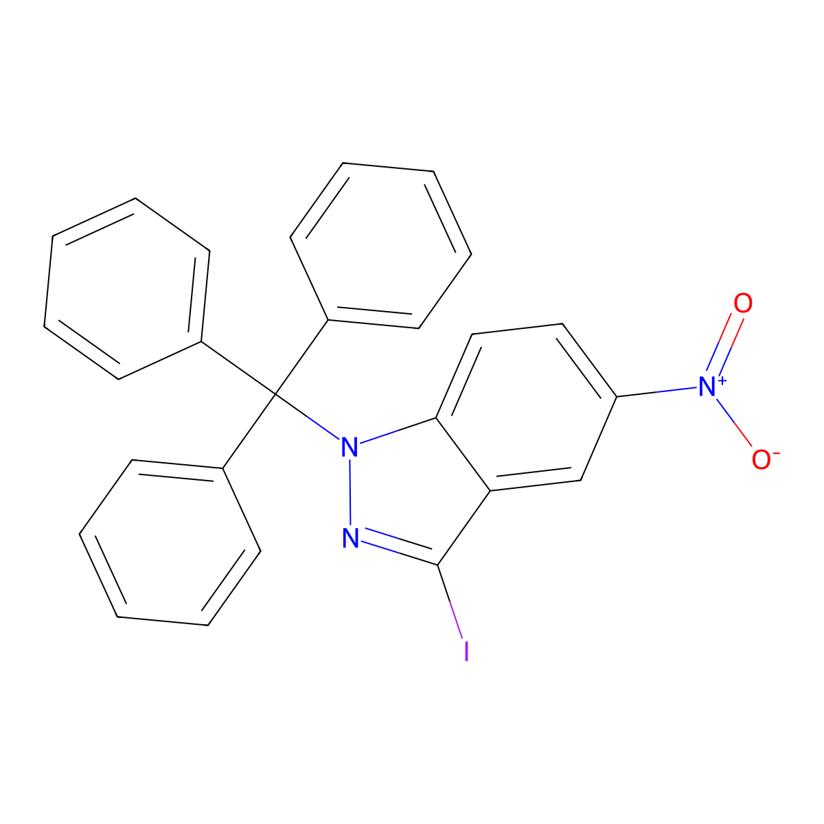 3-Iodo-5-nitro-1-trityl-1H-indazole molecular structure, CAS 473416-34-1
