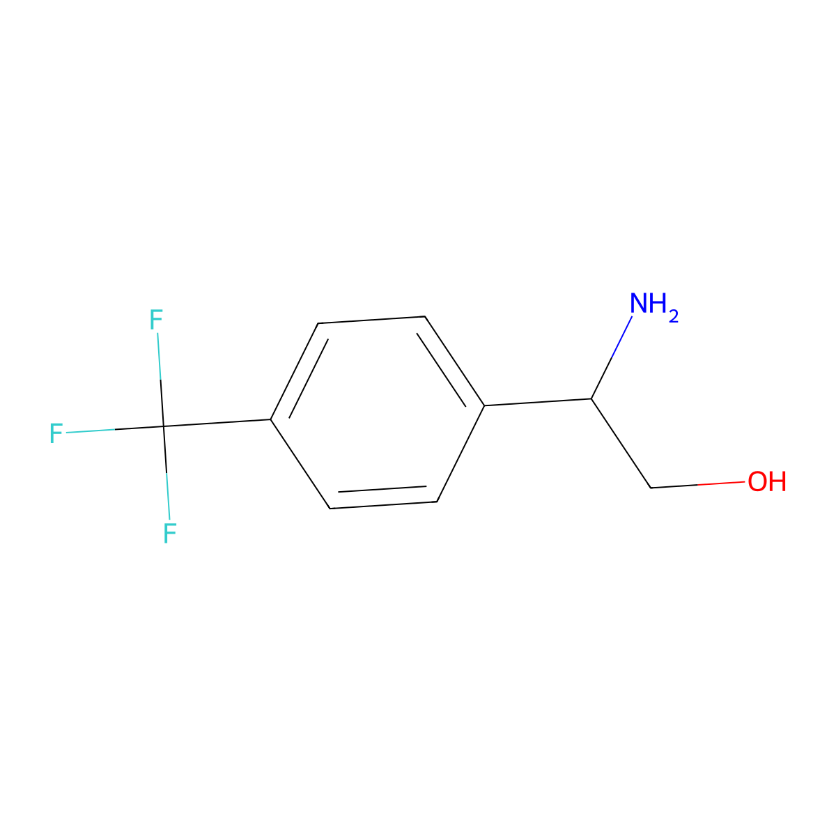2-Amino-2-(4-(trifluoromethyl)phenyl)ethanol molecular structure, CAS 473416-36-3