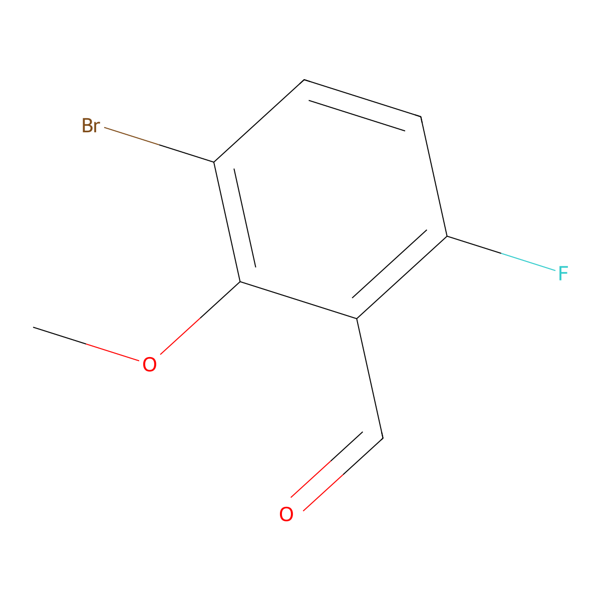 3-Bromo-6-fluoro-2-methoxybenzaldehyde molecular structure, CAS 473416-74-9