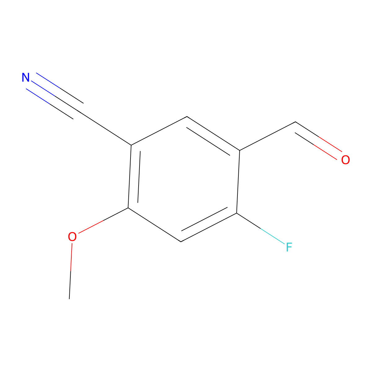 Benzonitrile, 4-fluoro-5-formyl-2-methoxy- molecular structure, CAS 473417-49-1