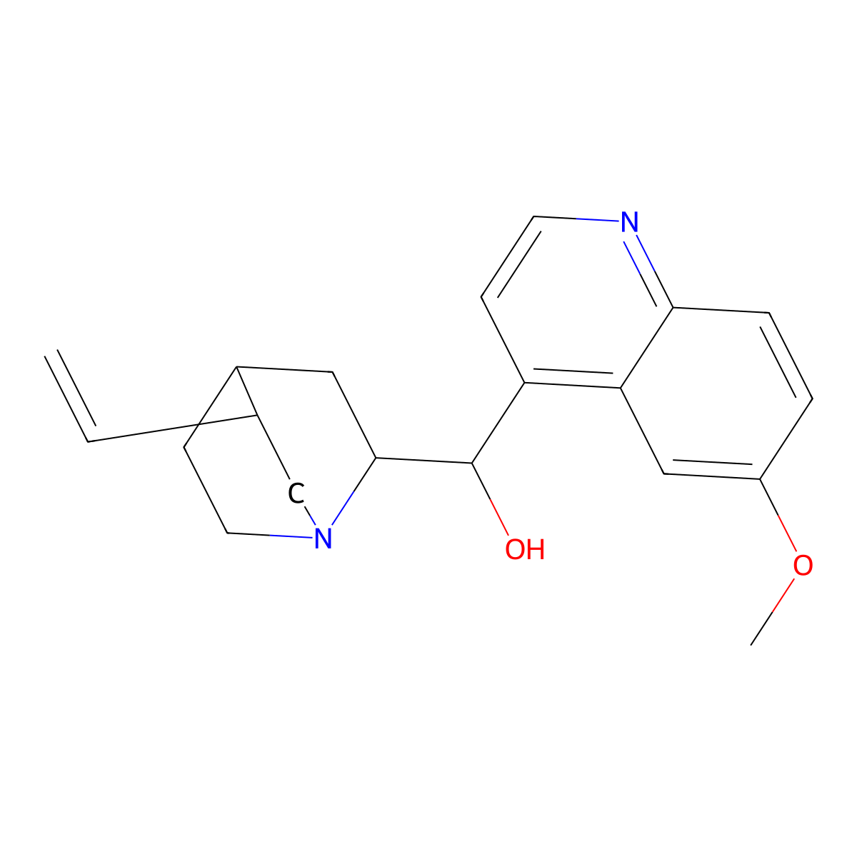 (1R)-(6-Methoxyquinolin-4-yl)(5-vinylquinuclidin-2-yl)methanol molecular structure, CAS 47342-58-5