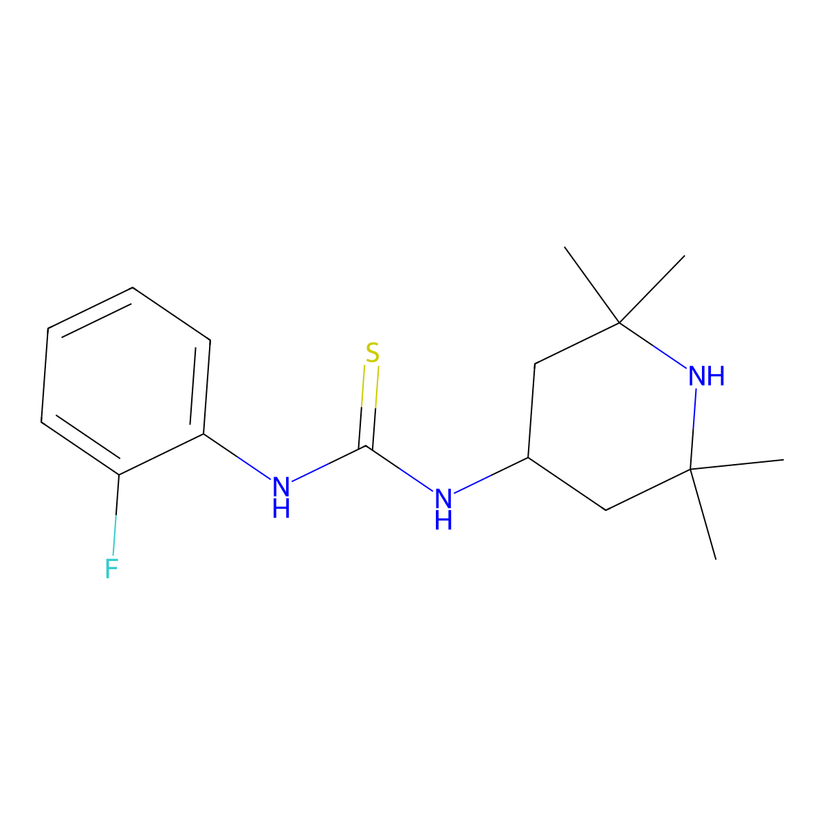 1-(2-Fluorophenyl)-3-(2,2,6,6-tetramethylpiperidin-4-yl)thiourea molecular structure, CAS 473421-95-3