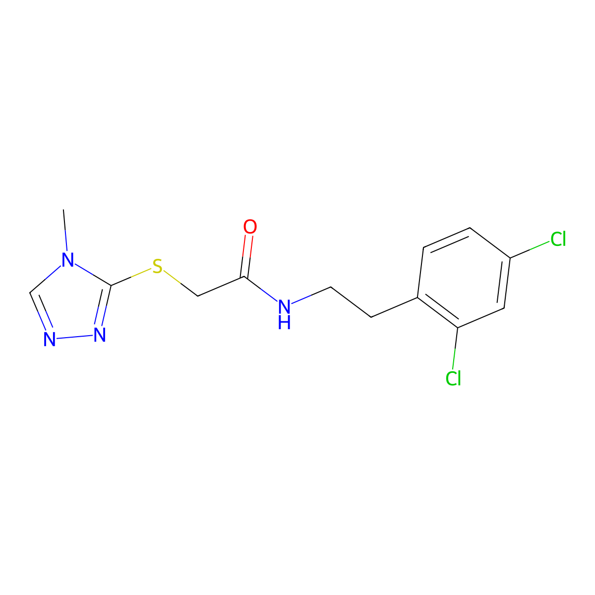 N-[2-(2,4-dichlorophenyl)ethyl]-2-[(4-methyl-1,2,4-triazol-3-yl)sulfanyl]acetamide molecular structure, CAS 473425-28-4