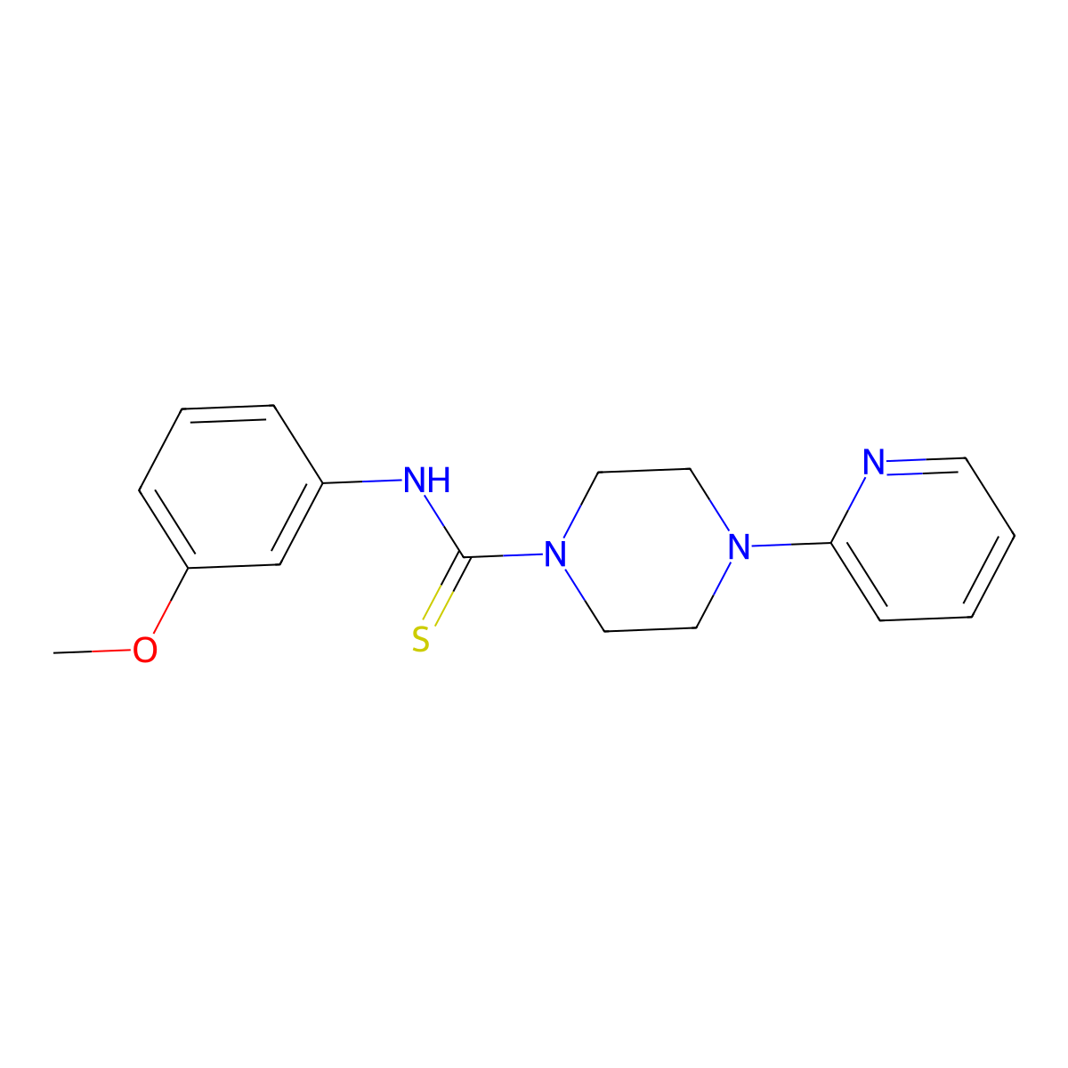 N-(3-methoxyphenyl)-4-pyridin-2-ylpiperazine-1-carbothioamide molecular structure, CAS 473427-64-4