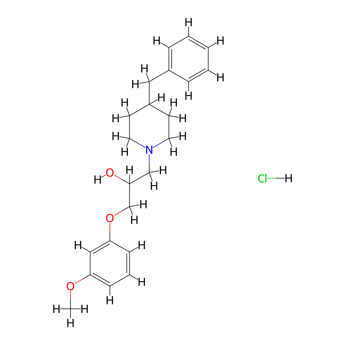 1-(4-Benzylpiperidin-1-yl)-3-(3-methoxyphenoxy)propan-2-ol hydrochloride molecular structure, CAS 473433-25-9