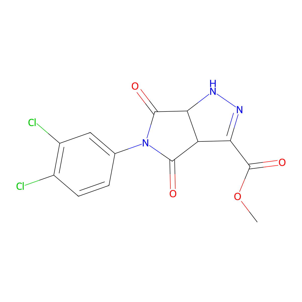 Methyl 5-(3,4-dichlorophenyl)-4,6-dioxo-1,3a,4,5,6,6a-hexahydropyrrolo[3,4-c]pyrazole-3-carboxylate molecular structure, CAS 473443-35-5